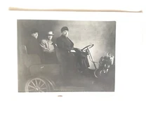 Real Photo Postcard Three Men In Automobile Studio Photo Chicago Postal Studio