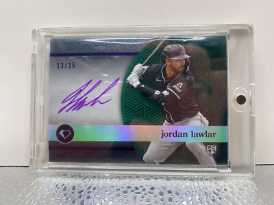 JORDAN LAWLAR 2024 DIAMOND ICONS RC 13/15 SSP AUTO DIAMONDBACKS Purple Ink