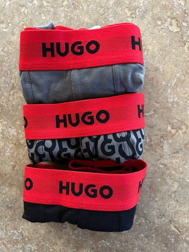 Boss HUGO Briefs Boxers 3 Pack Mens S Triplet Pack Grey, Grey Logo & Black NIP - 第 4/10 張圖片