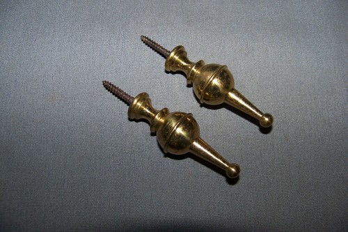 Two, Very Small, Furniture, Brass Finials - SEE DESCRIPTION - Picture 5 of 5