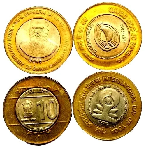 2015-16 - 16 INDIA REPUBLIC COMMEMORATIVE BI-METALIC 10 RUPEES COINS #LOT016 - Image 4 of 4