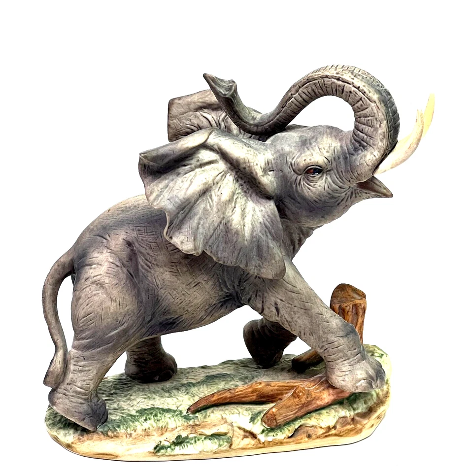 Estatua de elefante africano vintage LIFTON gris fina porcelana hogar jardín decoración interior Foto 4 de 4