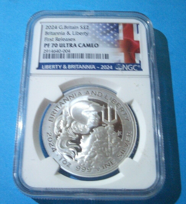 2024年 イギリス ブリタニア 銀貨 NGC PF70 ULTRA CAMEO