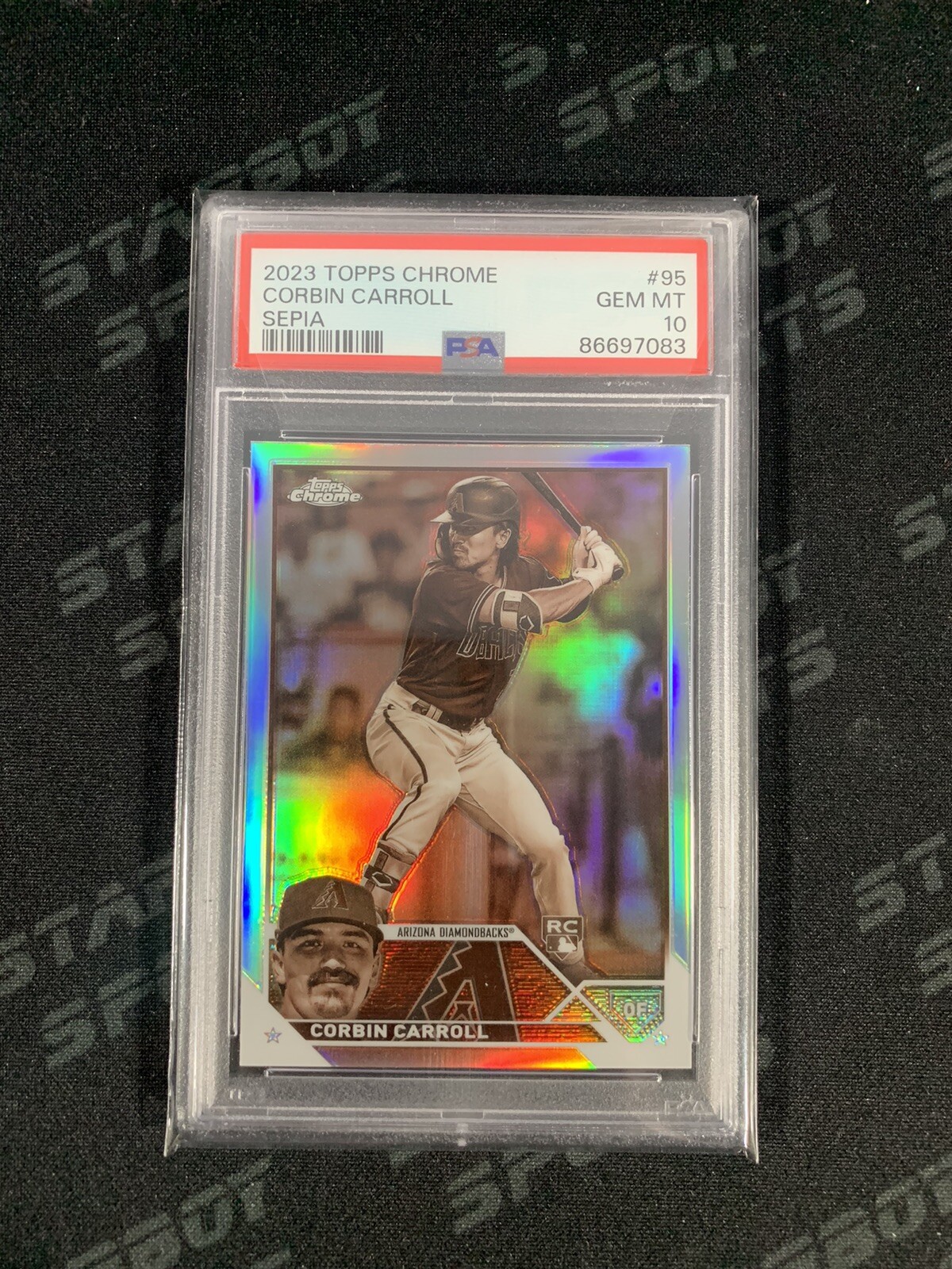 2023 Topps Chrome Corbin Carroll Sepia Refractor #95 PSA 10 D-Backs Rookie