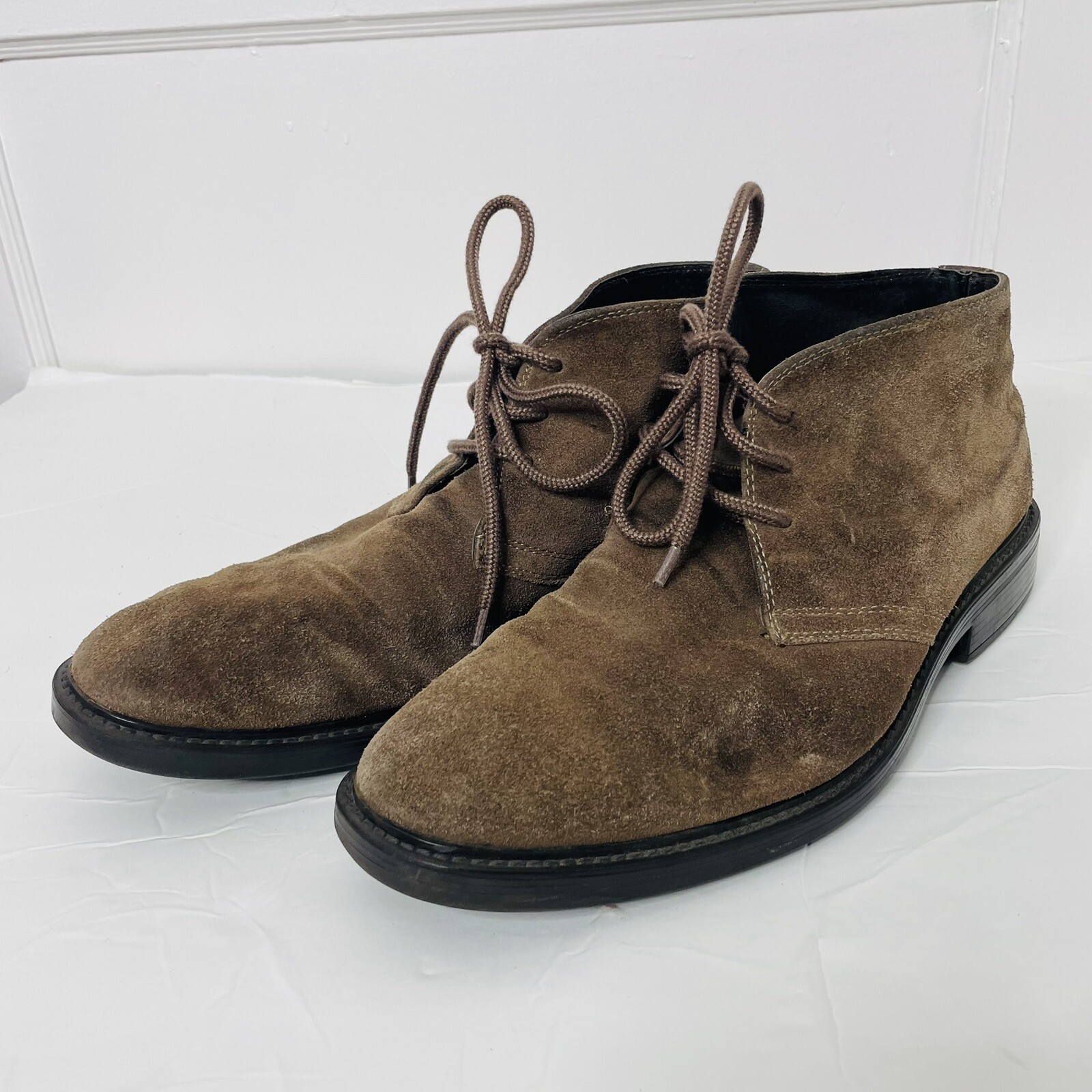 SAOLA Scarpe Oxford da uomo Joseph Abboud in pelle scamosciata taglia 9D marroni stringate