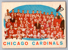 1959 TOPPS #118 CHICAGO CARDINALS TEAM CARD W/MATSON & NIGHT TRAIN LANE UNMARKED