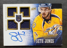 2013-14 Panini Prime Seth Jones Quad Relic Rookie Auto 133/199 #157 Predators