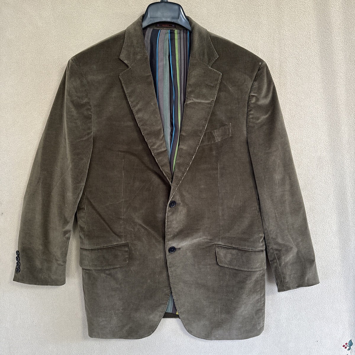 Etro Milano Corduroy Blazer Jacket Brown EU 52R US 44R Cotton Silk Italy