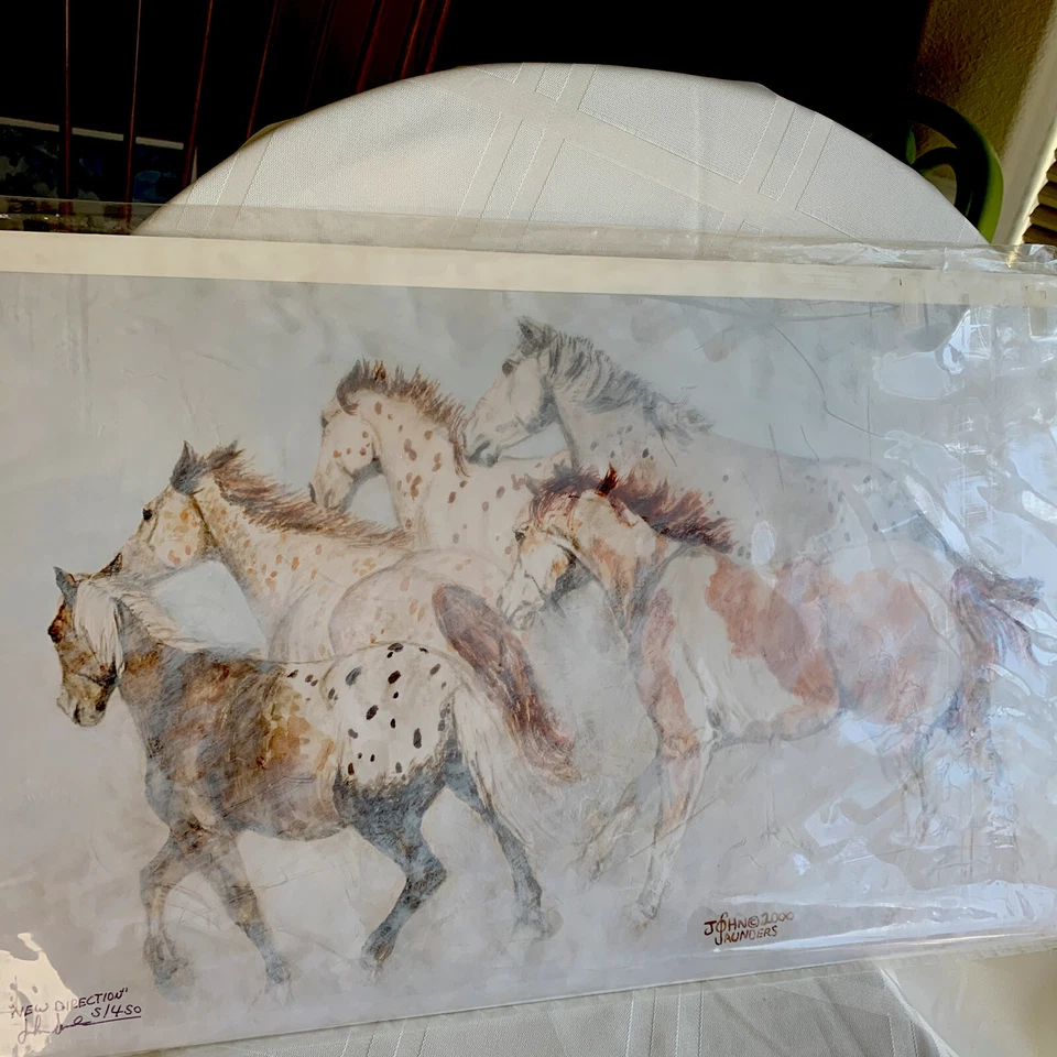 John Saunders Southwestern Horses ‘New Direction’ 11”X 18” Signed And Numbered - Image 3 of 4