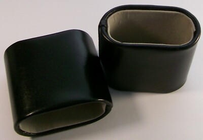 GENUINE  BLACK LEATHER DICE CUP VELOUR LINED  SET OF TWO CUPS