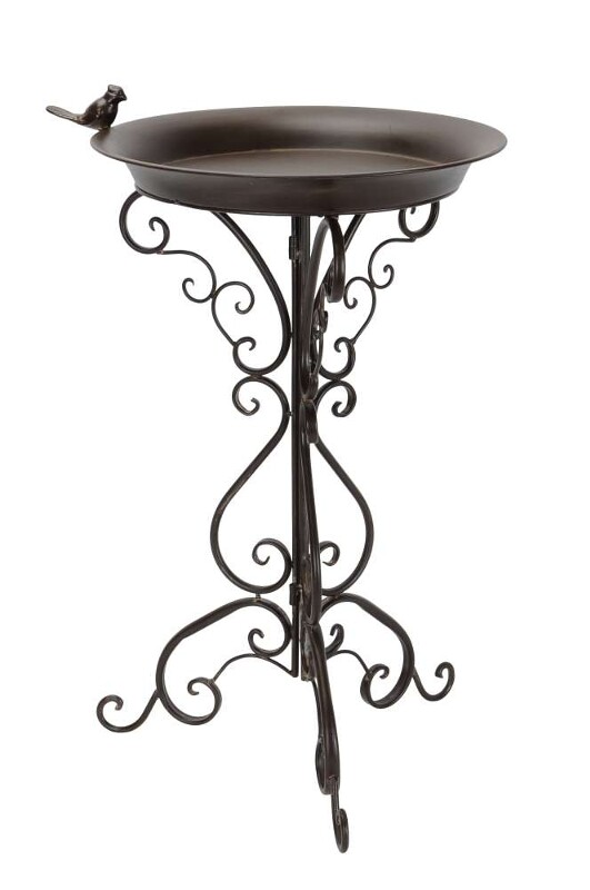 Poción para pájaros baño para pájaros soporte para flores decoración de jardín cuenco para pie H 75 cm marrón