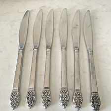 Oneida NORDIC CROWN Oneidacraft Deluxe Stainless Dinner Hollow Knifes - Set Of 6
