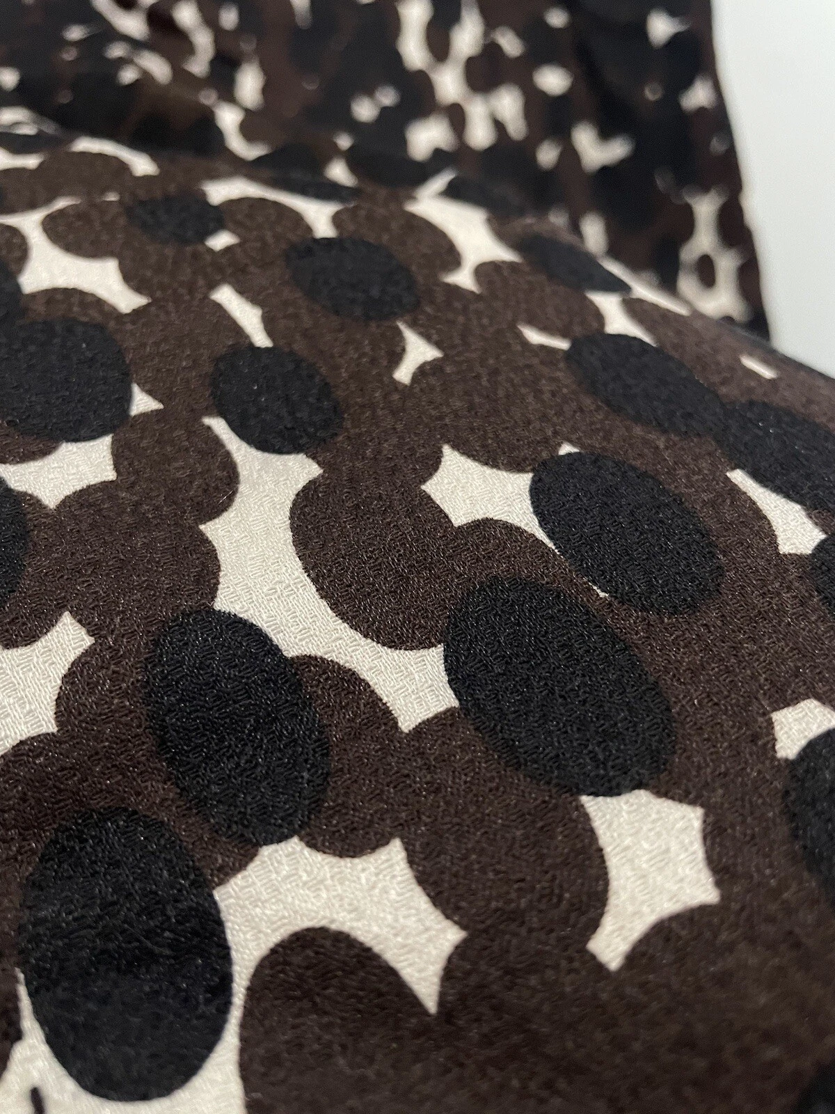 Abito senza maniche Tory Burch lana geometrica seta senza maniche guaina carriera ufficio lavoro taglia 12