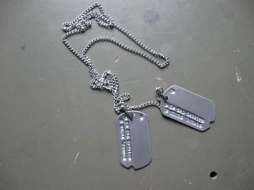 WW2 reproduction military dog tags with M1940 chain set