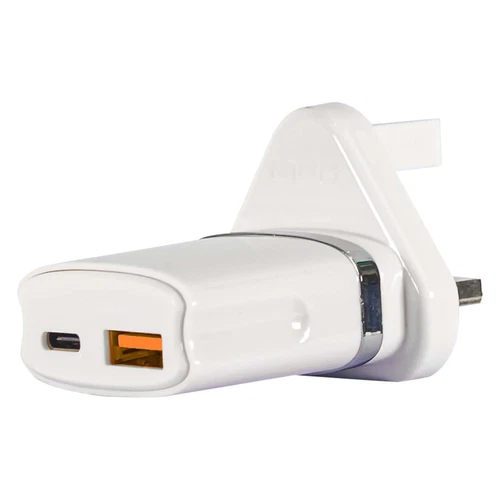 FIFO Dual USB-C & USB-A Charger β‘ 3.1A Fast Home Mains Adapter Plug UK White - Picture 1 of 6