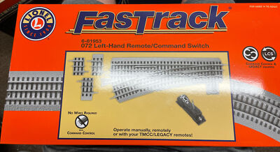Lionel 6-81953 O Gauge FasTrack O72 Remote Command LH Switch Track  