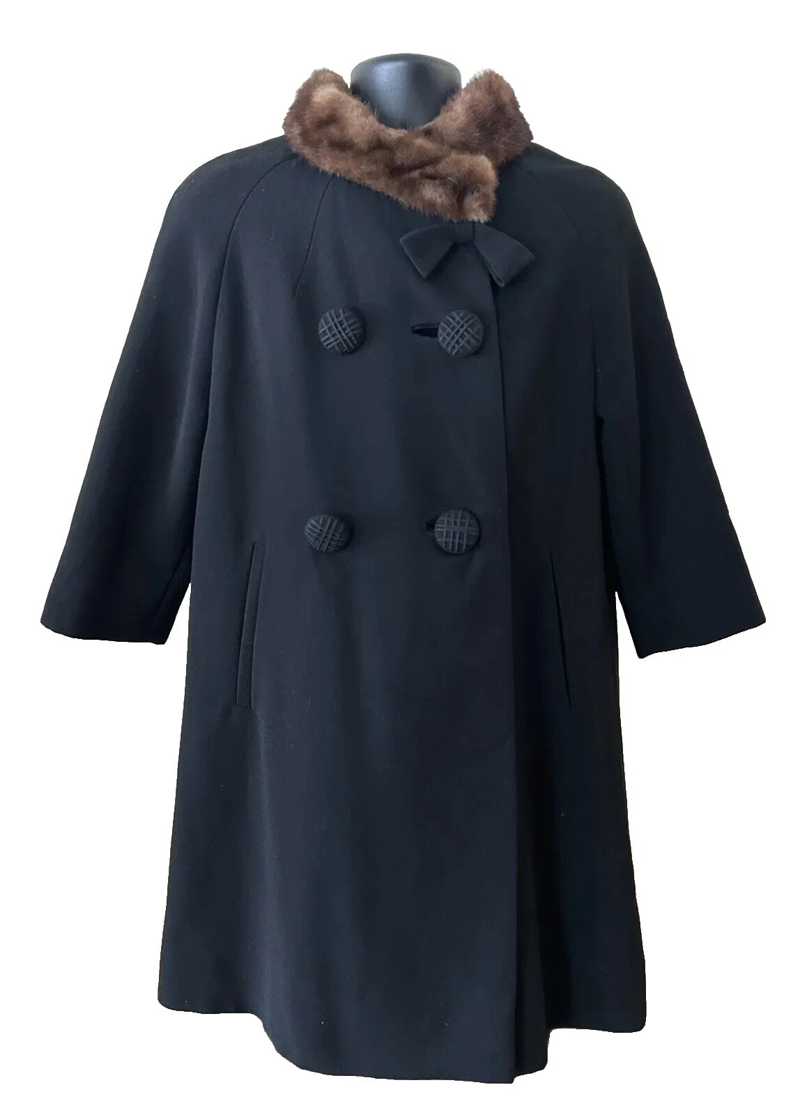 Mink Negro Formal abrigos, chaquetas y chalecos Vintage para Mujeres