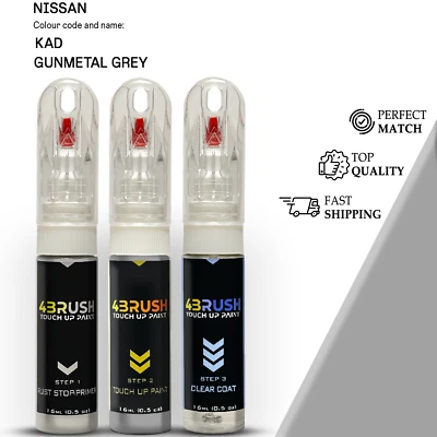 4BRUSH for NISSAN KAD GUNMETAL GREY Touch Up Paint Scratch Repair Remove Kit Pen Brush