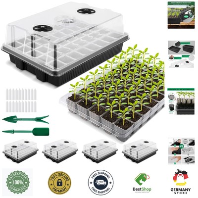 Versatile 4-Piece Mini Greenhouse for Efficient Seedling Growth - 38 x 24 cm
