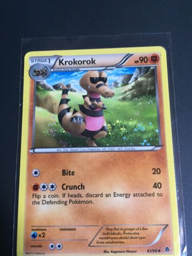 Pokémon TCG Krokorok BW - Emerging Powers 61/98 Regular Uncommon - Picture 1 of 5