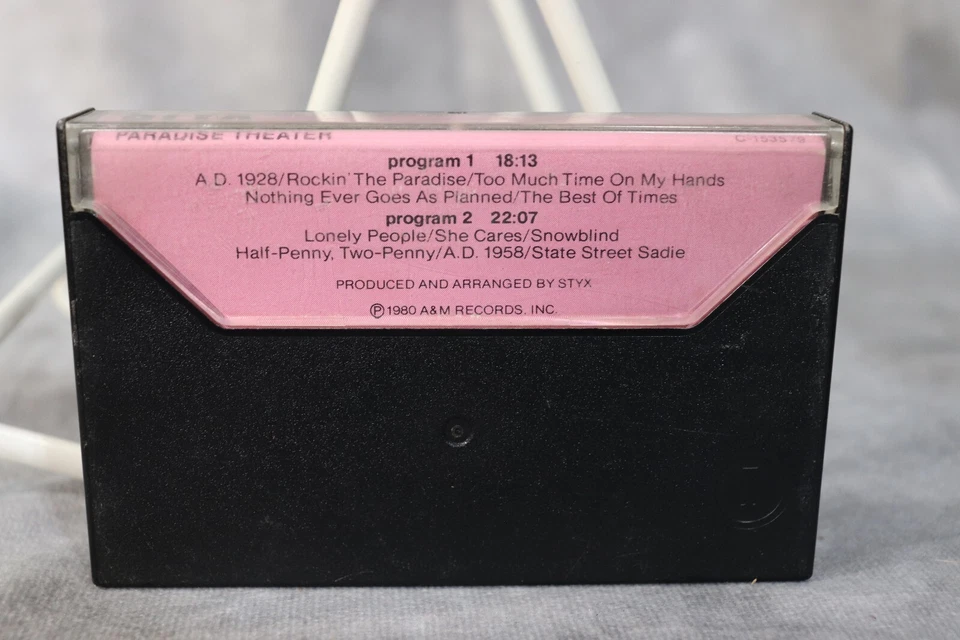 Paradise Theater by STYX (Cassette Tape, 1980) A&M Records CS-3719 - Image 3 of 4