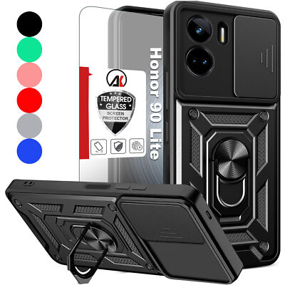For Honor 90 Lite Shockproof Armor Case Magnetic Ring Stand Screen Protector