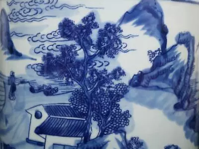 Buy Kangxi Signed Rare Antique Chinese Blue & White Porcelain Brush Pot W/fish