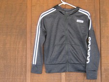 ADIDAS X-Large 16 Long Sleeve Black Jacket Zipper Boy