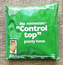 Vintage 1980 No Nonsense Control Top Pantyhose Size Tall Tan #45