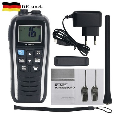 IC-M25 5W 5KM VHF Marine Radio Marine Walkie Talkie VHF Handheld Transceiver DE