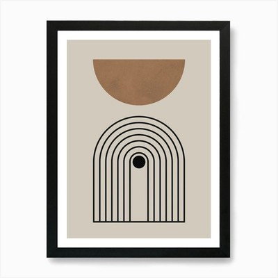 Aquarell aus Linien und Kreisen 1 A gerahmtes Wandbild Poster Leinwanddruck Bild
