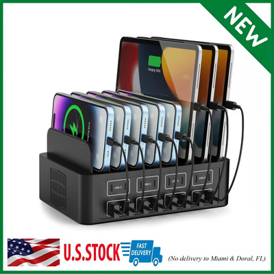 150W/35A Charging Station for Multiple Devices, 16 Port USB C Fast Charging S...