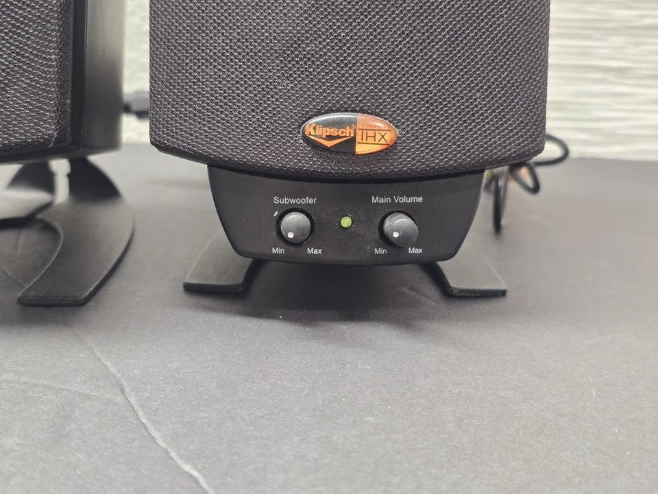 Klipsch ProMedia 2.1 THX Certified Speakers & Volume Control Pod. Tested, Works. - Image 3 of 4