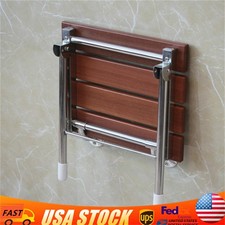 Modern Folding Shower Shower Seat Bench Wall Mount w/Support Legs for solid wall
