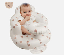Inflatable Baby Seat for Babies 3 Months  Up, Floor Bear Head with Tray