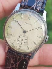 Vintage 1943 Longines Cal. 23M Military WWII Men's 33mm Stainless Steel Watch 