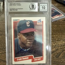 1990 Fleer Update - Frank Thomas #U-87 (RC) On Card Beckett 10 Autograph !!