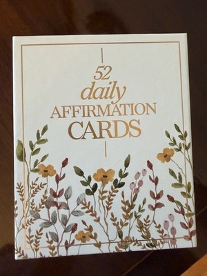 52ct Daily Affirmation Cards Set with Wooden Base - Threshold NEW