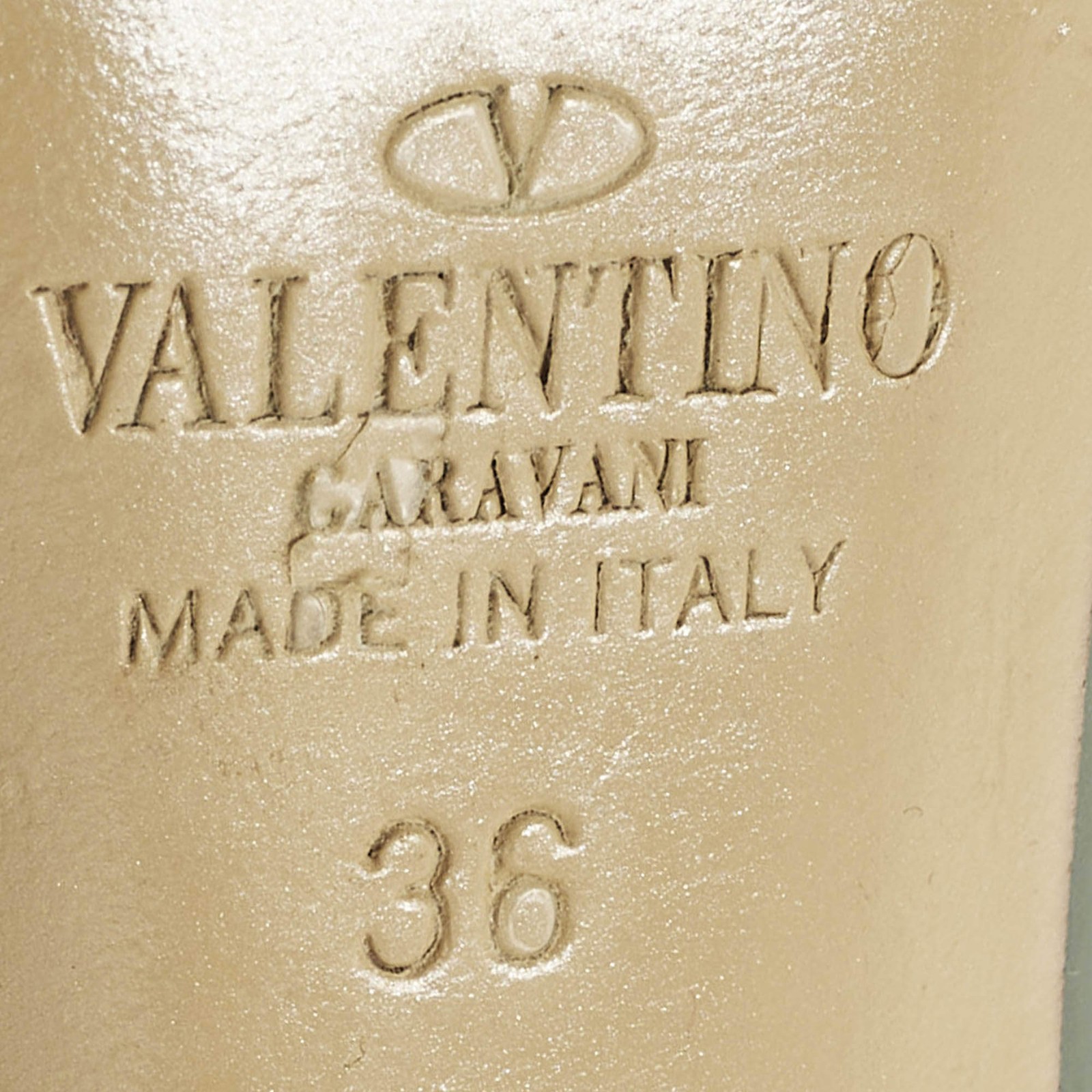 Valentino Rockstud Size 36 BeigeLight Blue Leather and Patent Leather Pumps thumbnail 8