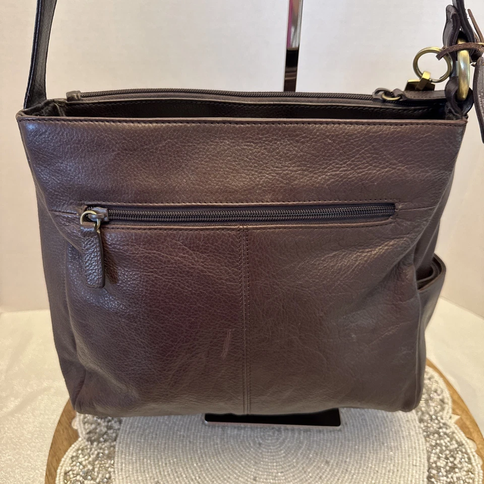 Bolso de hombro de cuero marrón Rolf’s Foto 4 de 4