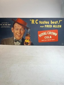VINTAGE ROYAL COWN COLA 1940'S DISPLAY CARDBOARD POSTER