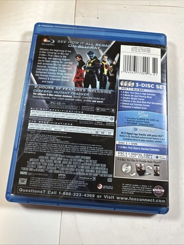X-Men: First Class (Blu-ray + DVD, 2011, 3 Disc Set Comics Based Movie. NM - Imagen 6 de 16