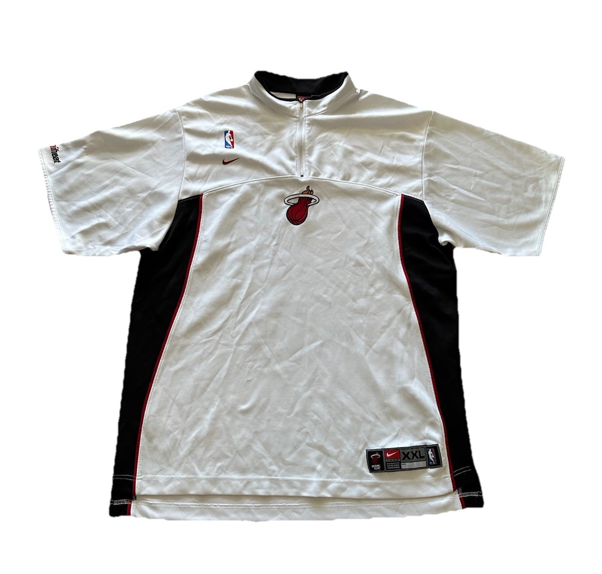 Vintage Nike Miami Heat Warm Up Shooting Jersey Men's 2XL NBA Shirt 1/4 Zip 90s