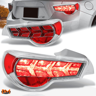 For 13-17 Scion FRS LED Chasing Arrow Tail Light Brake Lamp Red Signal Chrome
