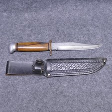 York Cutlery 706W Original Bowie Knife Fixed Blade Germany w/ Leather Sheath