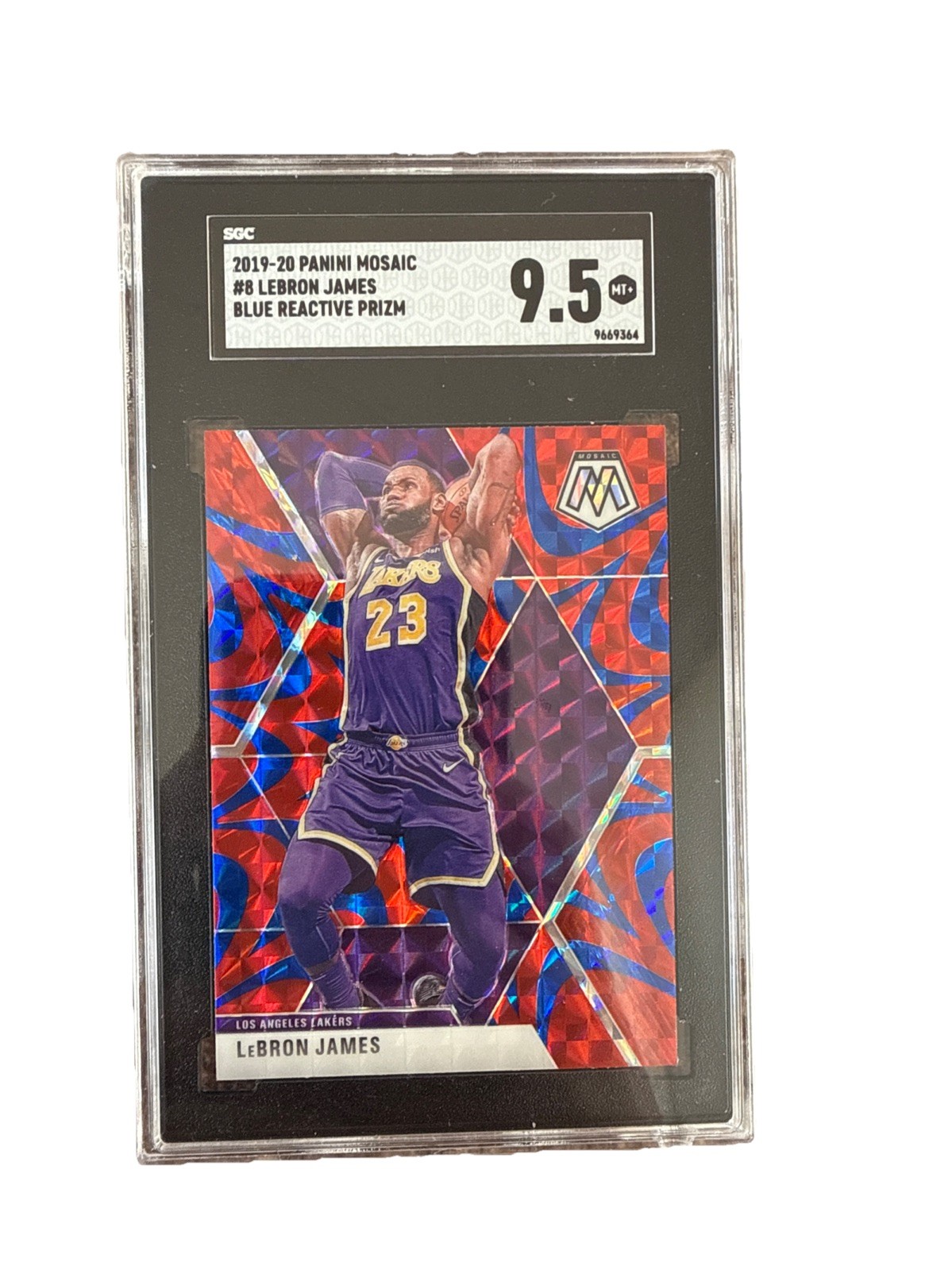 2019-20 Panini Mosaic - LeBron James #8 Reactive Blue Prizm