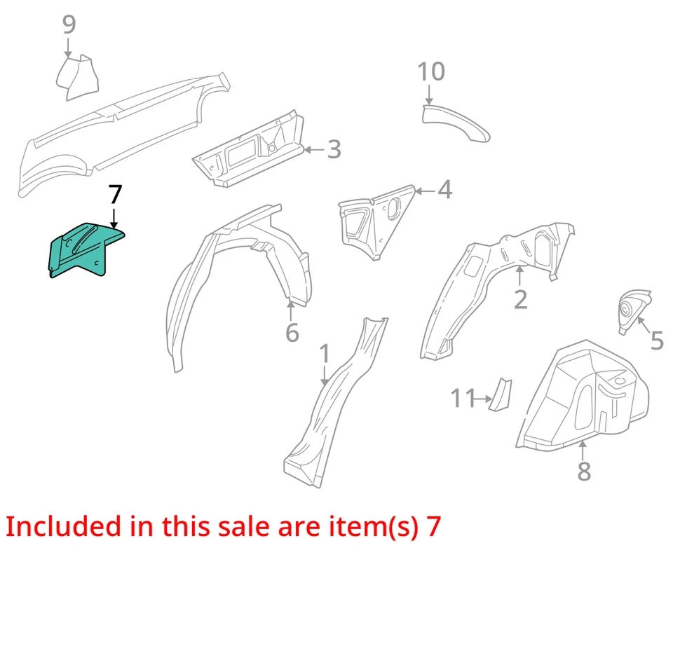 FITS 1997-2005 BUICK PARK AVENUE EXTENSION RR W/H OTR PNL 25632117 - NEW OEM - Image 2 of 3
