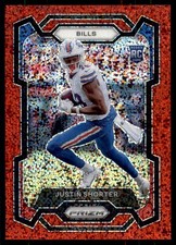 2023 Panini Prizm #310 Justin Shorter Red Sparkle