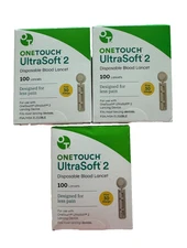 OneTouch UltraSoft 2 Disposable Blood Lancets 100 Count Fine 30 Gauge  EXP2028