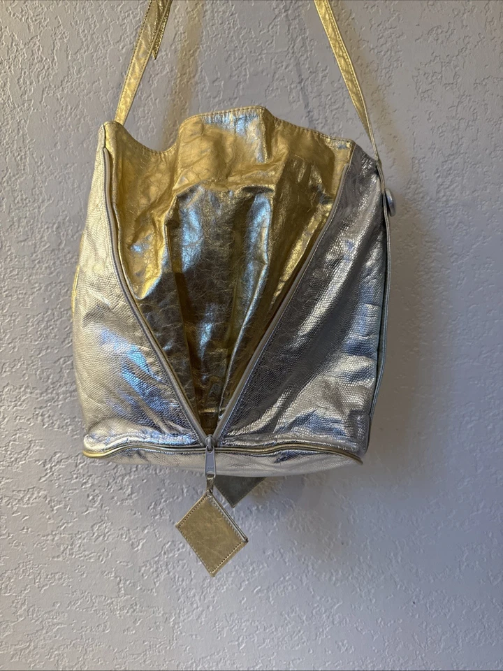 Paul Joseph Monedero Bolso de Hombro/Bolso Bandolera Cuero Metálico - Versátil Nuevo sin Etiquetas Foto 3 de 4